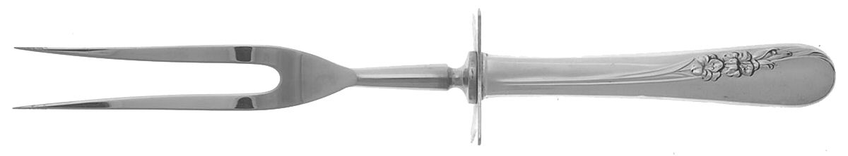Blossom Time (Sterling, 1950) Lg Carving/Roast Fork-Stn Prong w/Sterling Guard by International Silver-1