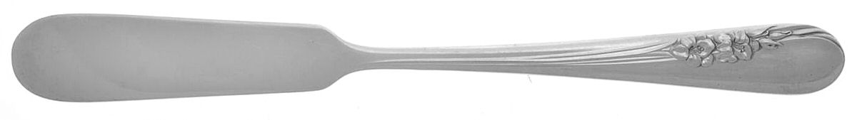 Blossom Time (Sterling, 1950) Flat Handle Butter Spreader by International Silver-1