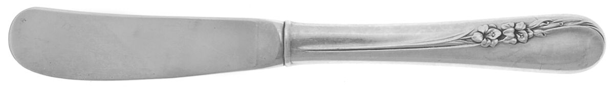 Blossom Time (Sterling, 1950) Butter Spreader Hollow Hdl-Paddle/Stainless Blade by International Silver-1
