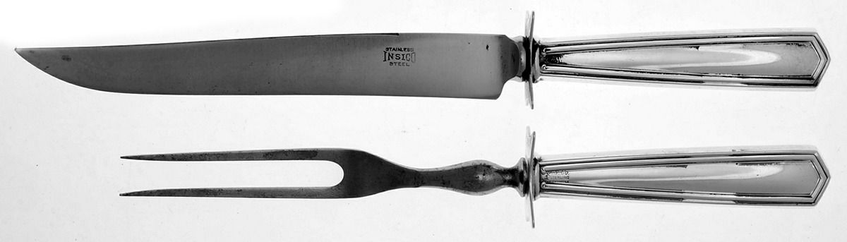 Brandon (Sterling, 1913) Small Steak 2-Piece Carving Set w/Stainless Blade by International Silver-1