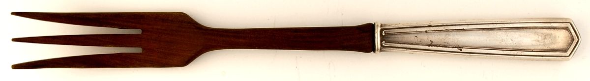 Brandon (Sterling, 1913) Salad Serving Fork with Wooden Prongs by International Silver-1