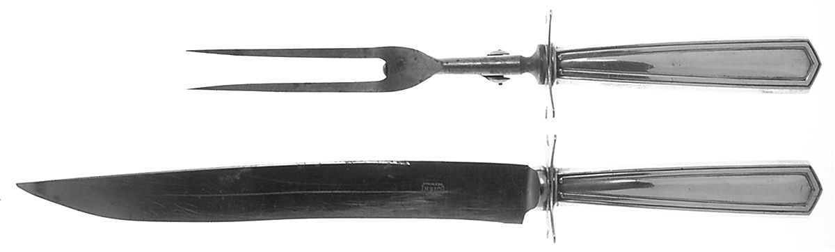 Brandon (Sterling, 1913) Large 2-Piece Roast Carving Set w/ Stainless Blade by International Silver-1