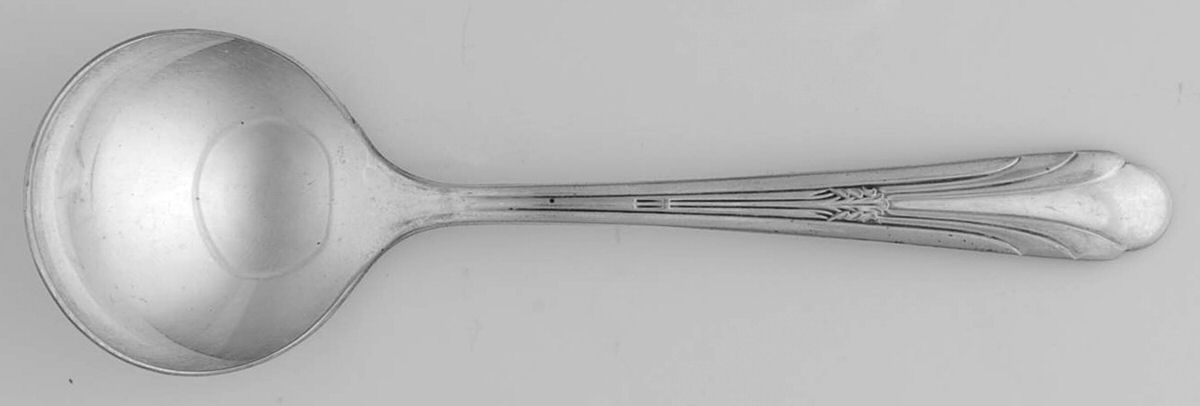 Brandon (Silverplate, 1939) Round Bowl Soup Spoon (Bouillon) by International Silver-1