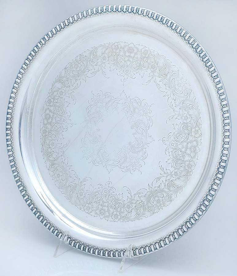 Brandon Hall (Silverplate, Hollowware) 12" Round Tray by International Silver-1