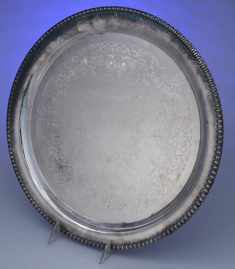 Brandon Hall (Silverplate, Hollowware) 14" Gallery Tray by International Silver-1