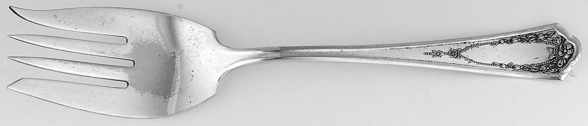 Bride (Silverplate, 1923) Medium Solid Cold Meat Serving Fork by International Silver-1
