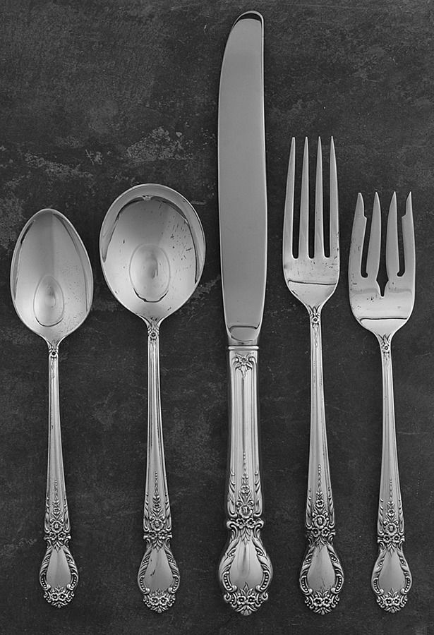 Brocade (Sterling, 1950) 4 Piece Place Size Setting by International Silver-1