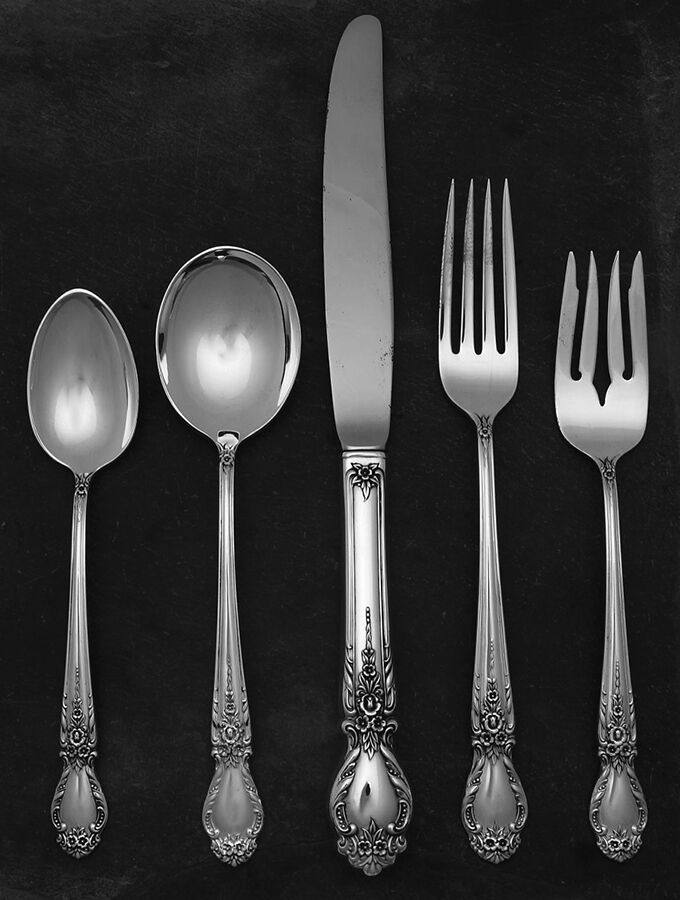 Brocade (Sterling, 1950) 40 Piece Estate Set by International Silver-1