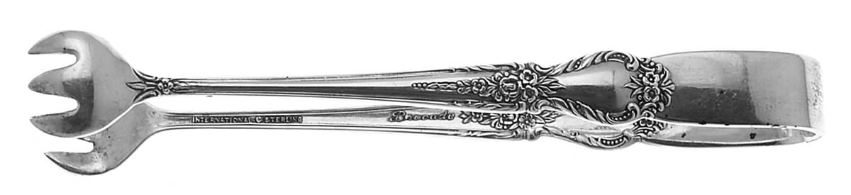 Brocade (Sterling, 1950) Sugar Tongs by International Silver-1