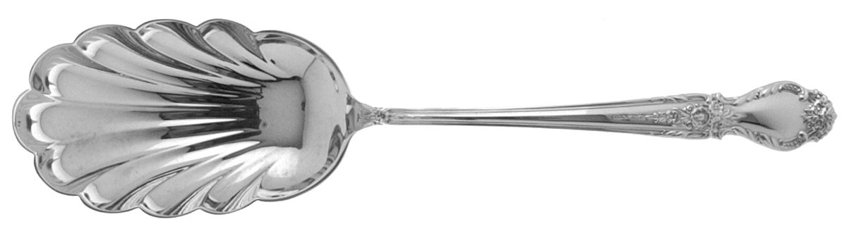 Brocade (Sterling, 1950) Solid Salad Serving Spoon by International Silver-1