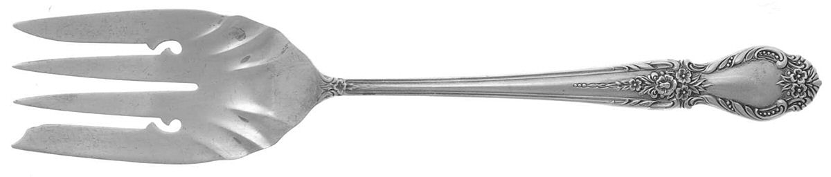 Brocade (Sterling, 1950) Large Solid Cold Meat Serving Fork by International Silver-1