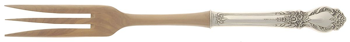 Brocade (Sterling, 1950) Salad Serving Fork Wooden Prongs by International Silver-1