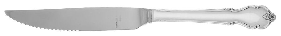 Breton Rose (Sterling, 1954) Steak Knife Individual Hollow, Serrate HC by International Silver-1