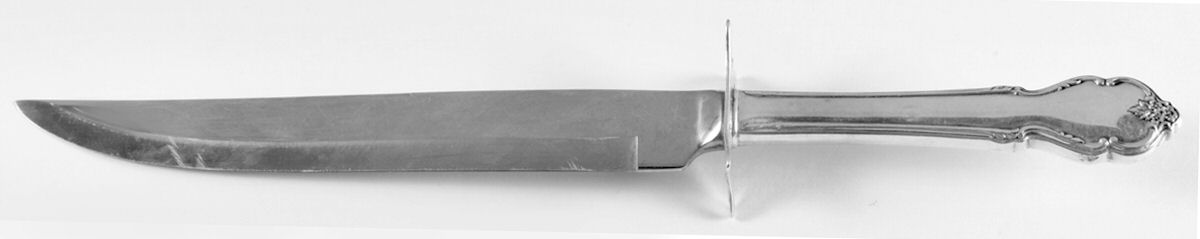 Breton Rose (Sterling, 1954) Large Stainless Blade Roast Carving Knife by International Silver-1