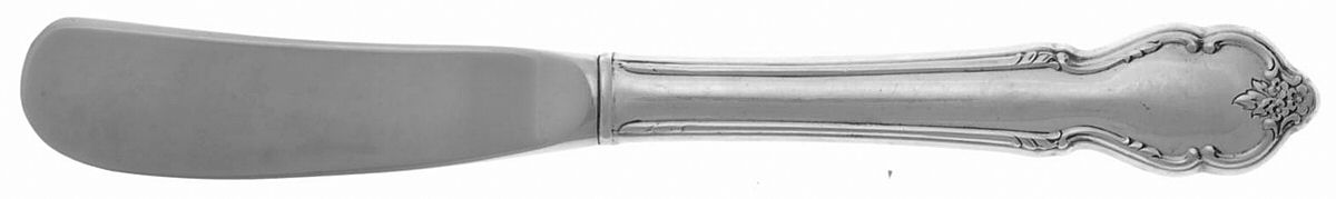 Breton Rose (Sterling, 1954) Butter Spreader Hollow Hdl-Paddle/Stainless Blade by International Silver-1