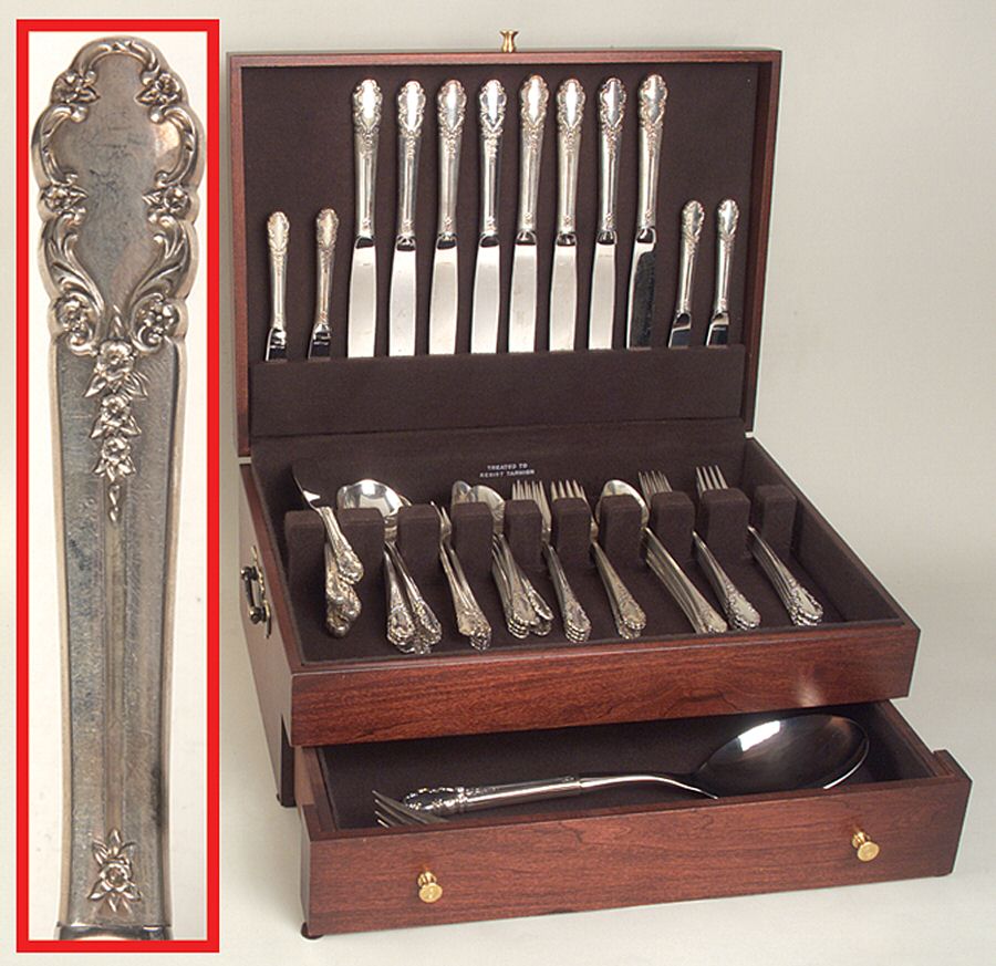 Bridal Veil (Sterling, 1950, No Monograms) 70 Piece Set by International Silver-1