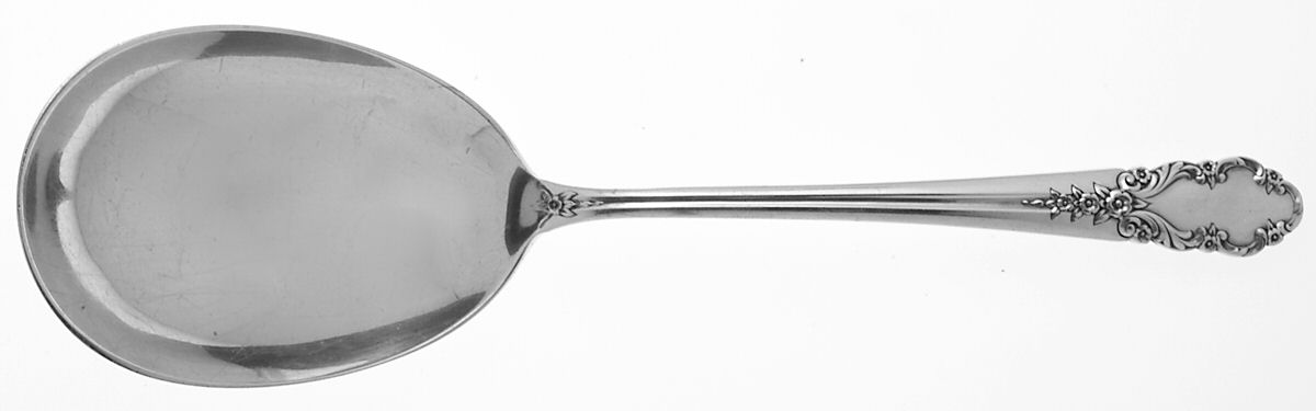 Bridal Veil (Sterling, 1950, No Monograms) Solid Smooth Casserole Spoon by International Silver-1