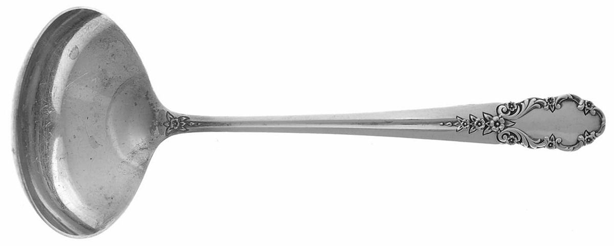 Bridal Veil (Sterling, 1950, No Monograms) Solid Gravy Ladle by International Silver-1