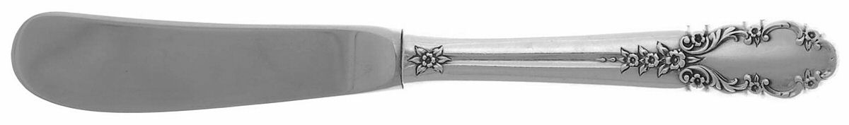 Bridal Veil (Sterling, 1950, No Monograms) Butter Spreader Hollow Hdl-Paddle/Stainless Blade by International Silver-1