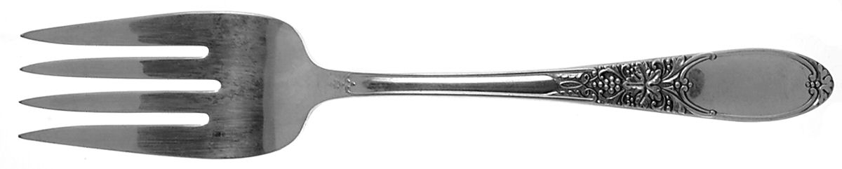 Burgundy-Champagne (Silverplate, 1934) Medium Solid Cold Meat Serving Fork by International Silver-1