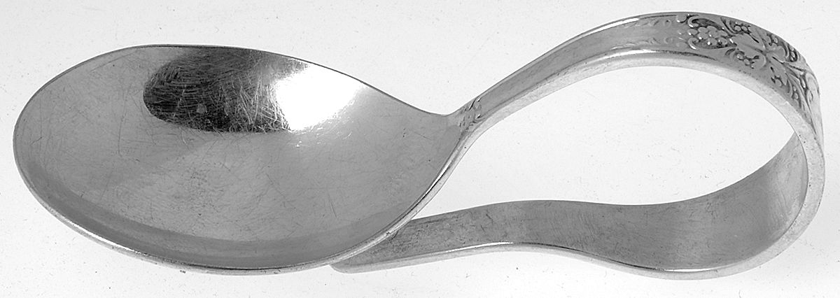Burgundy-Champagne (Silverplate, 1934) Curved Handle Baby Spoon by International Silver-1