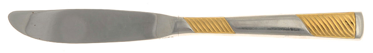 Calypso (Stainless, Gold Accent) Modern Hollow Butter Spreader (Stainless) by International Silver-1