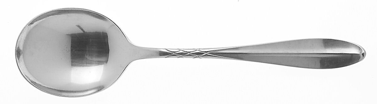 Calypso (Stainless, Lyon) Round Bowl Soup Spoon (Cream Soup) by International Silver-1
