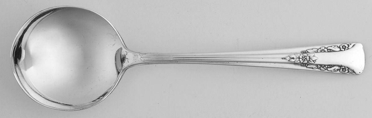 Camelia (Silverplate, 1940) Round Bowl Soup Spoon (Bouillon) by International Silver-1