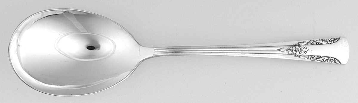 Camelia (Silverplate, 1940) Solid Smooth Casserole Spoon by International Silver-1