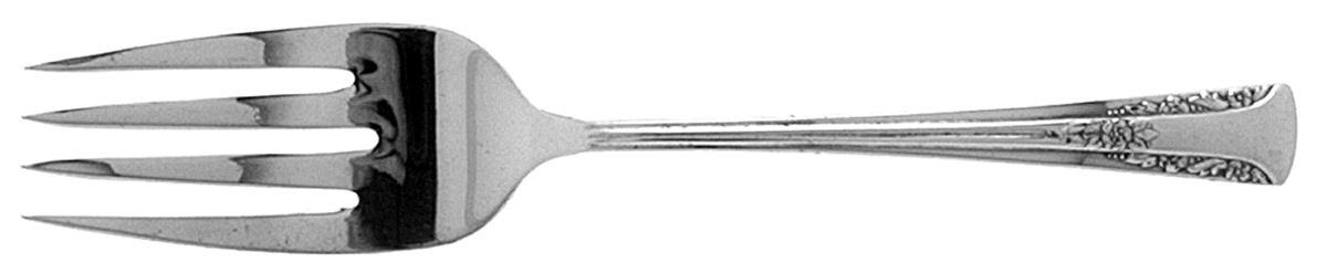 Camelia (Silverplate, 1940) Medium Solid Cold Meat Serving Fork by International Silver-1