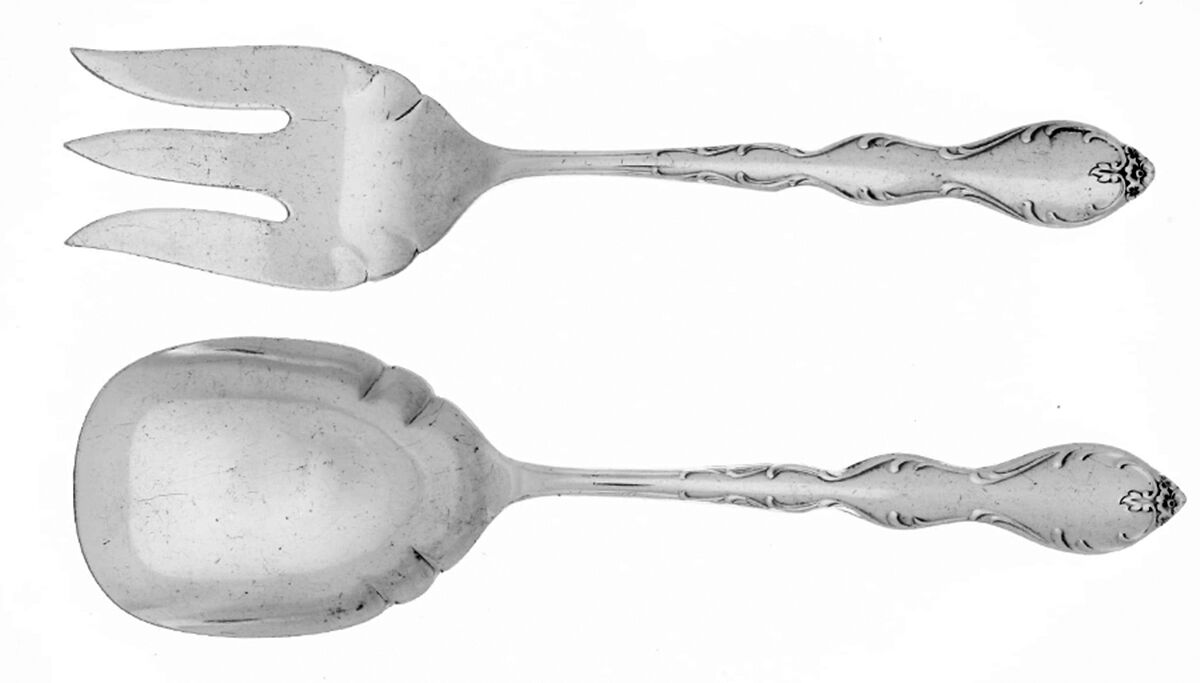Camelot-Melody (Silverplate, 1964) (2 Pc) Solid Salad Set by International Silver-1