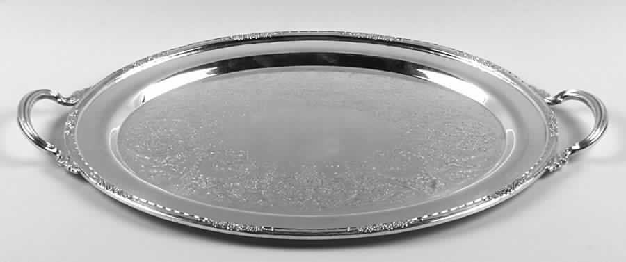 Camille (Silverplate, Hollowware) Small Silverplate Waiter Tray by International Silver-1