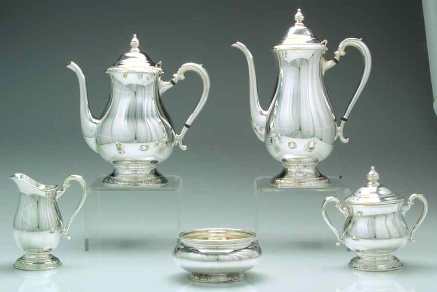 Camille (Silverplate, Hollowware) 5-Piece Plated Tea Set (with Waste) by International Silver-1