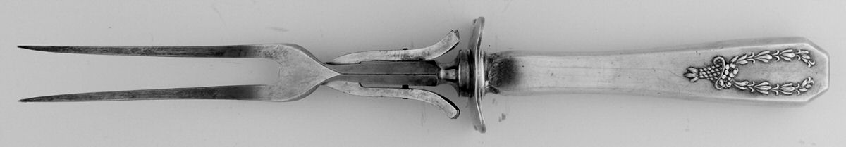 Carolina (Silverplate, 1914) Small Steak Carving Fork with Stainless Prongs by International Silver-1