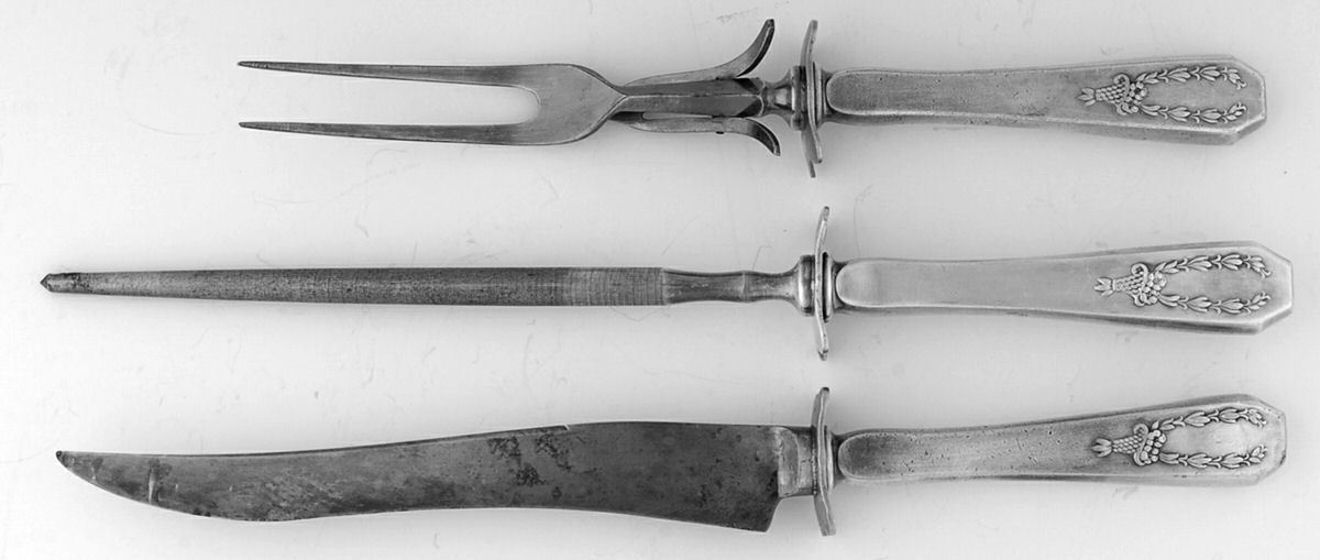 Carolina (Silverplate, 1914) Small Steak 3-Piece Carving Set with Stainless Blade by International Silver-1
