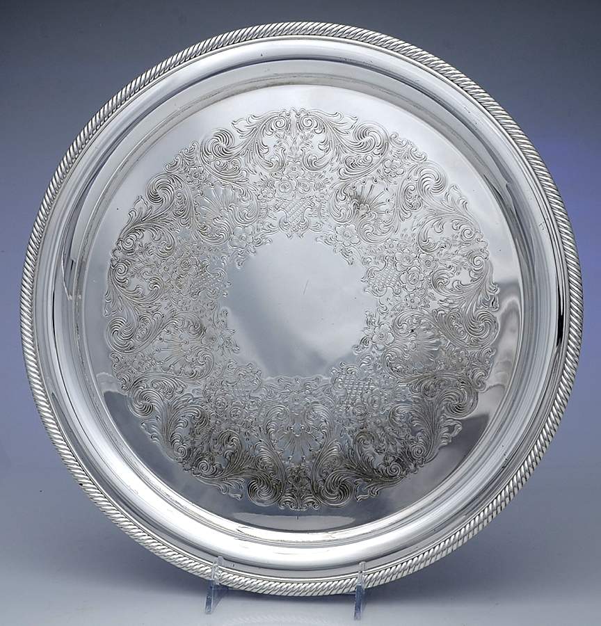 Castleton (Silverplate, Hollowware) Round Silverplate Tray by International Silver-1