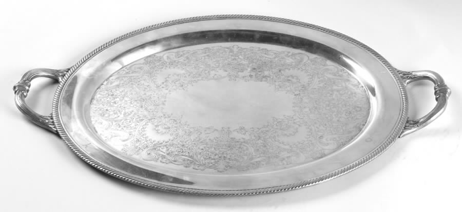 Castleton (Silverplate, Hollowware) Small Silverplate Waiter Tray by International Silver-1