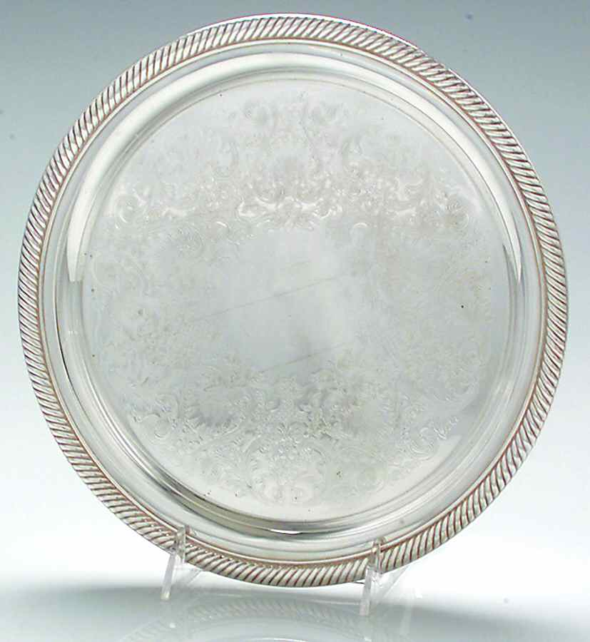 Castleton (Silverplate, Hollowware) Small Chased Round Tray by International Silver-1
