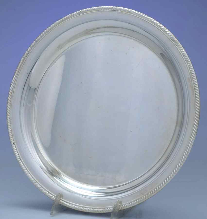 Castleton (Silverplate, Hollowware) Medium Round Silverplate Tray by International Silver-1