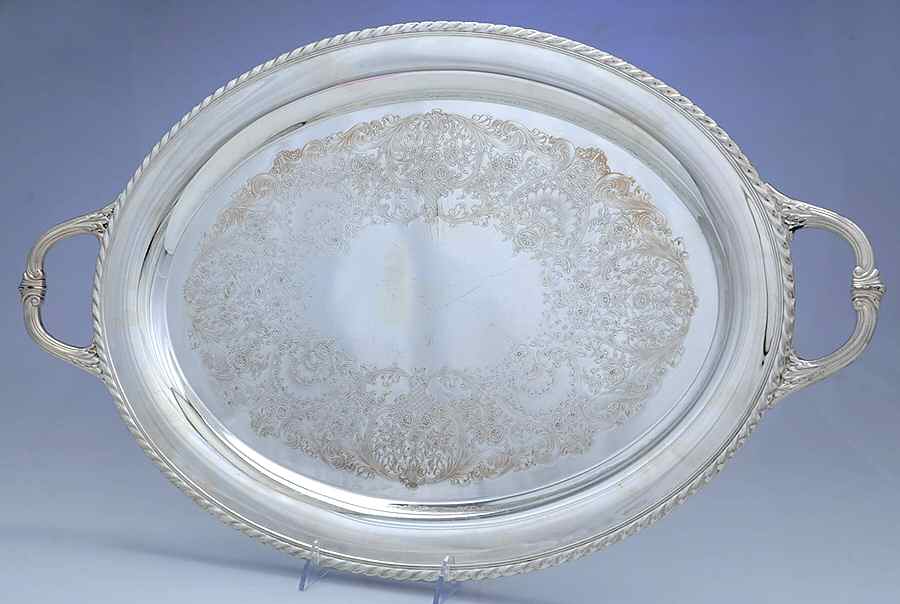 Castleton (Silverplate, Hollowware) Medium Silverplate Waiter Tray by International Silver-1