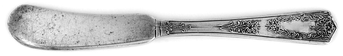 Cavell (Sterling, 1923) Flat Handle Butter Spreader by International Silver-1