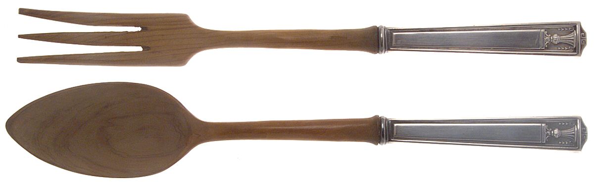 Century (Silverplate, 1923) Wooden Bowl 2-Piece Salad Set by International Silver-1