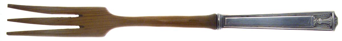 Century (Silverplate, 1923) Salad Serving Fork with Wooden Prongs by International Silver-1