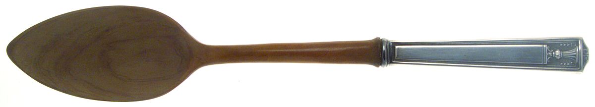 Century (Silverplate, 1923) Salad Serving Spoon with Wooden Bowl by International Silver-1