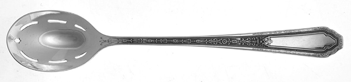 Chalfonte (Silverplate, 1926) Pierced Bowl Short Handle Olive Spoon by International Silver-1