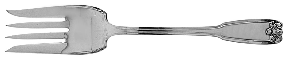 Champlain (Silverplate, 1912) Monogram Medium Solid Cold Meat Serving Fork by International Silver-1