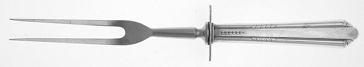 Charm (Silverplate, 1929) Large Stainless-Prong Roast Carving Fork by International Silver-1