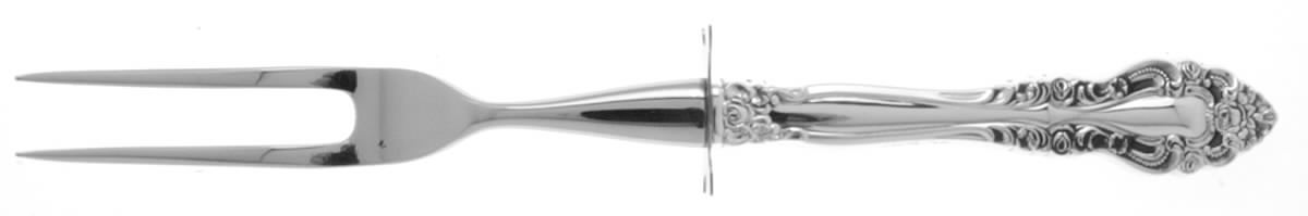 Charmaine (Sterling, 1979) Small Steak Carving Fork with Stainless Prongs by International Silver-1