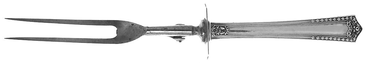 Chesterfield (Sterling, 1914) Large Stainless-Prong Roast Carving Fork by International Silver-1