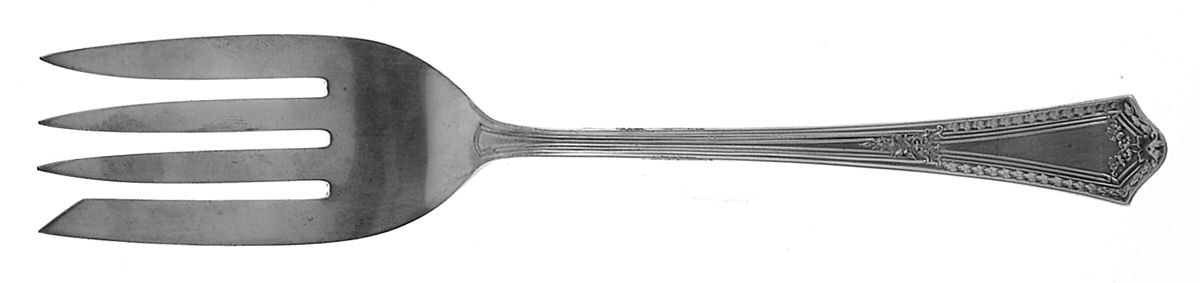 Chesterfield (Sterling, 1914) Medium Solid Cold Meat Serving Fork by International Silver-1